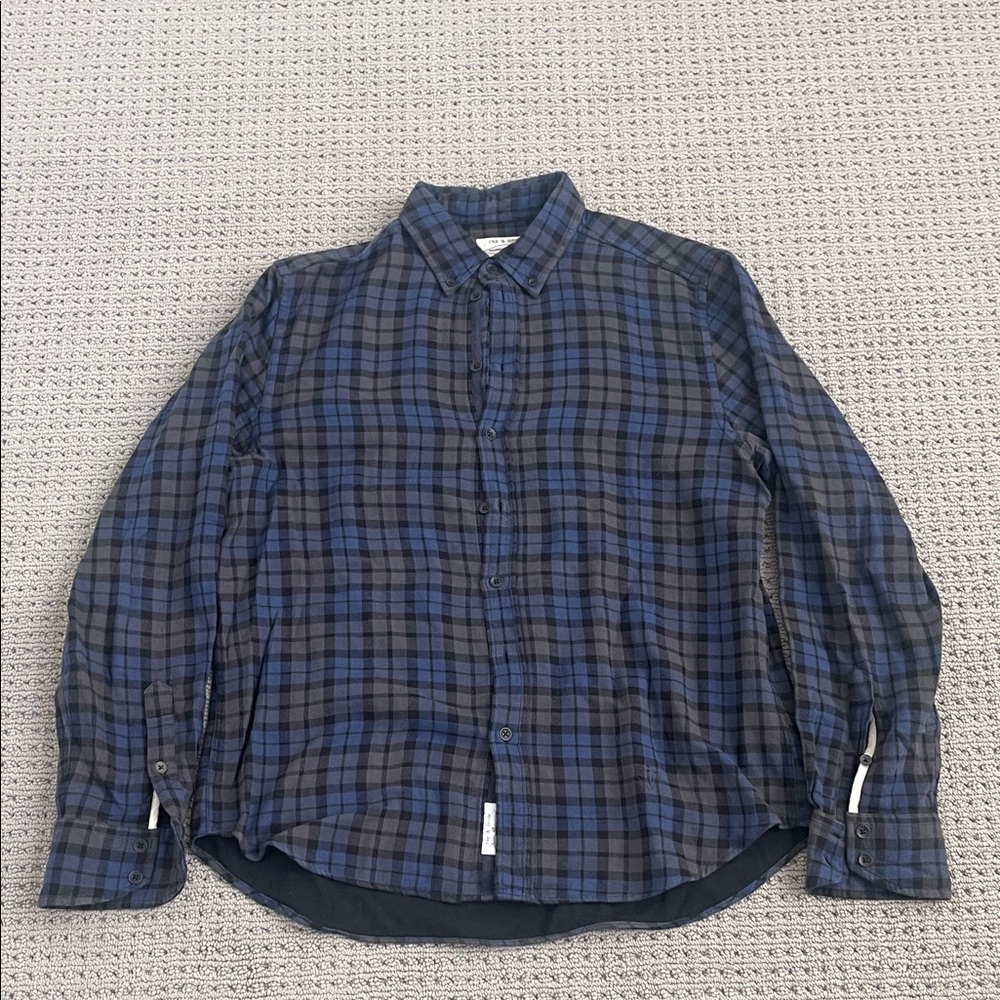 rag & bone Navy and Black Checkered Shirt